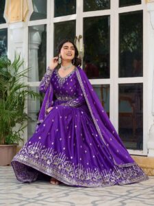 Sequin Anarkali Dress